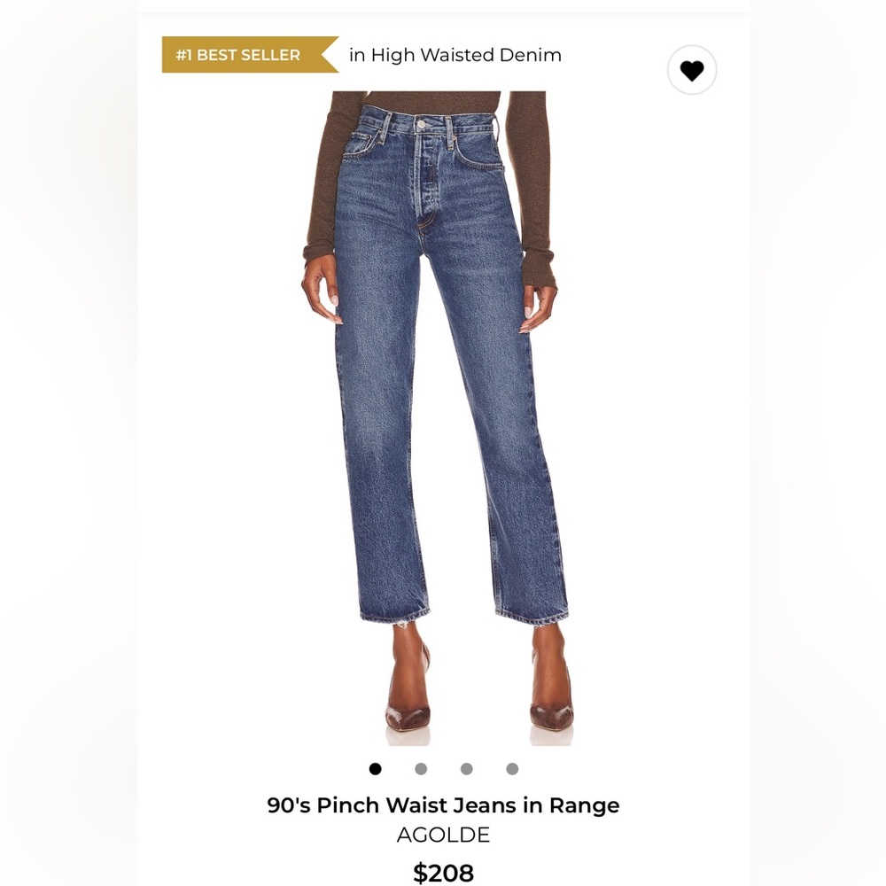 Agolde Straight Leg Jeans in Medium Blue